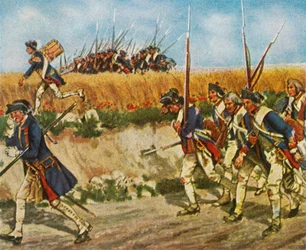 Marcha forçada das tropas de Fredericks de Mähren a Küstrin, 1758, 1936.