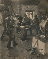 Forjando a âncora, 1892.