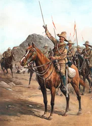 Formulário acima, no 2! Form Up !, Lanceiros britânicos na Batalha de Omdurman, Sudão, 1898