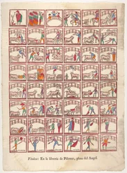 Quarenta e oito vinhetas de manobras de touradas e cenas do ringue, ca. 1800-1850.