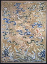 Fragmento para uma cortina, China, dinastia Qing 1644-1911, 16751725.