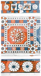Fragmentos de pinturas murais, palácio de Tukulti-Ninurta I, Kar-Tukulti-Ninurta, Assíria, 1928.