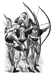 Arqueiros francos, século XV, 1870