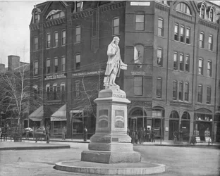 Estátua de Franklin, Washington DC, EUA, c1900.