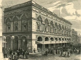 Salão do Comércio Livre, Manchester, 1898.