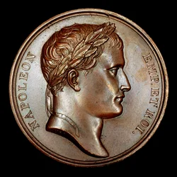 Medalhão de Bronze Francês com Busto de Napoleão (foto)