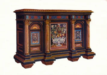 Gabinete francês de projeto arquitetônico, c1792, 1905