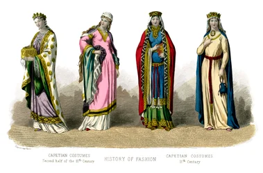 Traje francês: Capetian, século X-XI, 1882