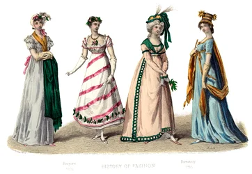 Traje francês: Empire, 1882