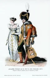 Traje da corte francesa da época do primeiro Império, 1807