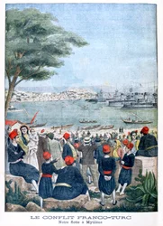 Frota francesa em Mytilene Lesbos, 1901
