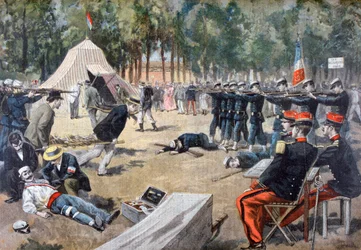 Manobras militares francesas: primeiros socorros, 1897