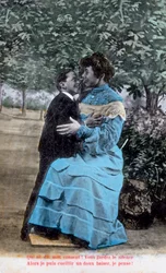 Cartão romântico francês, c1900