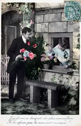 Cartão romântico francês, c1900