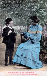 Cartão romântico francês, c1900