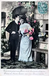 Cartão romântico francês, c1900