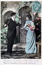 Cartão romântico francês, c1900