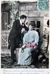 Cartão romântico francês, c1900