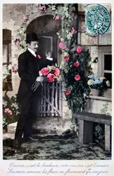 Cartão romântico francês, c1900