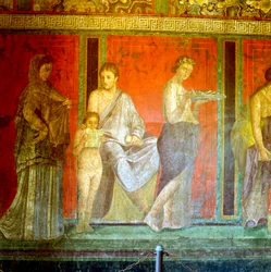 Fresco da Villa dos Mistérios, Pompeia, Itália, cerca do século I a.C. - século I d.C.
