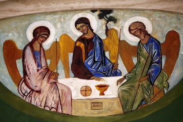 Fresco na catedral de Madrid Madrid Espanha