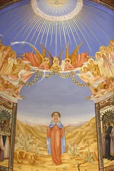 Fresco na Igreja da Visitação em Ein Kerem , Ein Kerem, Israel