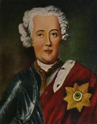 Frederico, o Grande, 1712-1786, como príncipe herdeiro. - Pintura de Pesne, 1934.