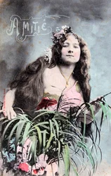 Amizade, cartão postal vintage francês, c1900