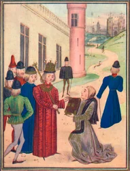 Froissart apresentando seu livro de poemas de amor a Richard II em 1395, 1905