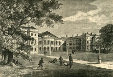 Frente do Hospital Foundling, c1876.