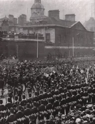 Procissão fúnebre do rei Eduardo VII, Whitehall, Londres, 20 de maio de 1910.