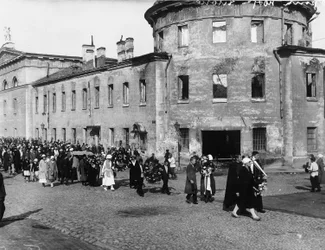 Procissão fúnebre do poeta Alexander Blok, Petrogrado, Rússia, 10 de agosto de 1921