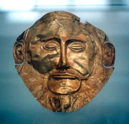 Máscara funerária de Agamenon, lendário rei de Micenas, c1600-c1500 aC