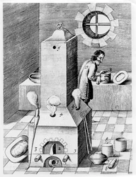 Forno para processos onde é necessário calor prolongado, como cimentação, 1580