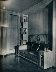 Móveis e interior de um escritório particular. Desenhado por Joseph Sinel, 1930