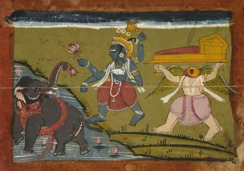 Gajendra Moksha: A Salvação do Rei dos Elefantes, de 1800.