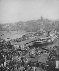 Ponte Galata, que liga Galata e Pera, 1913
