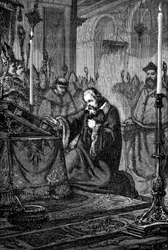 Galileu Galilei, astrônomo italiano e matemático retratador, 1633 1880