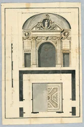 Portão e peça de teto
