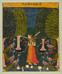 Gauri Ragini, fólio de um Ragamala, ca. 1625-1630.
