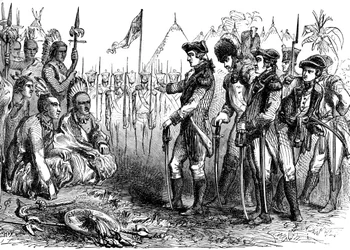 General Burgoyne dirigindo-se aos índios, 1777 c1880
