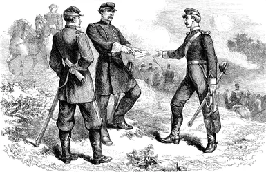 General McClellan na batalha de Antietam, Guerra Civil Americana, 1862 c1880