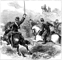 General Sheridan em Cedar Creek, Virgínia, Guerra Civil Americana, 1864 c1880