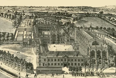 Vista geral da faculdade de Eton, 1911.