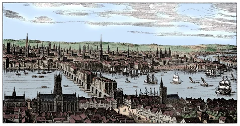 Vista geral de Londres, 1666, 1909.