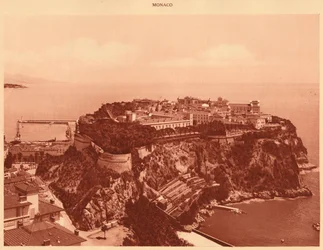 Vista geral do Principado de Mônaco, 1930.