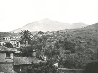 Vista geral, mostrando o pico, Tenerife, Canárias, Espanha, 1895.