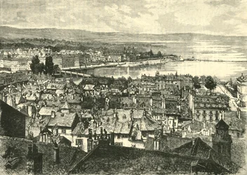 Genebra, olhando para o lago, 1890.