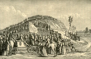 George III e rainha Charlotte em Eton Montem, 1778, 1911.
