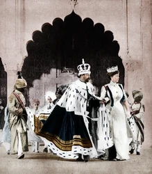 George V e Queen Mary em Delhi, Índia, 1911, 1935.
